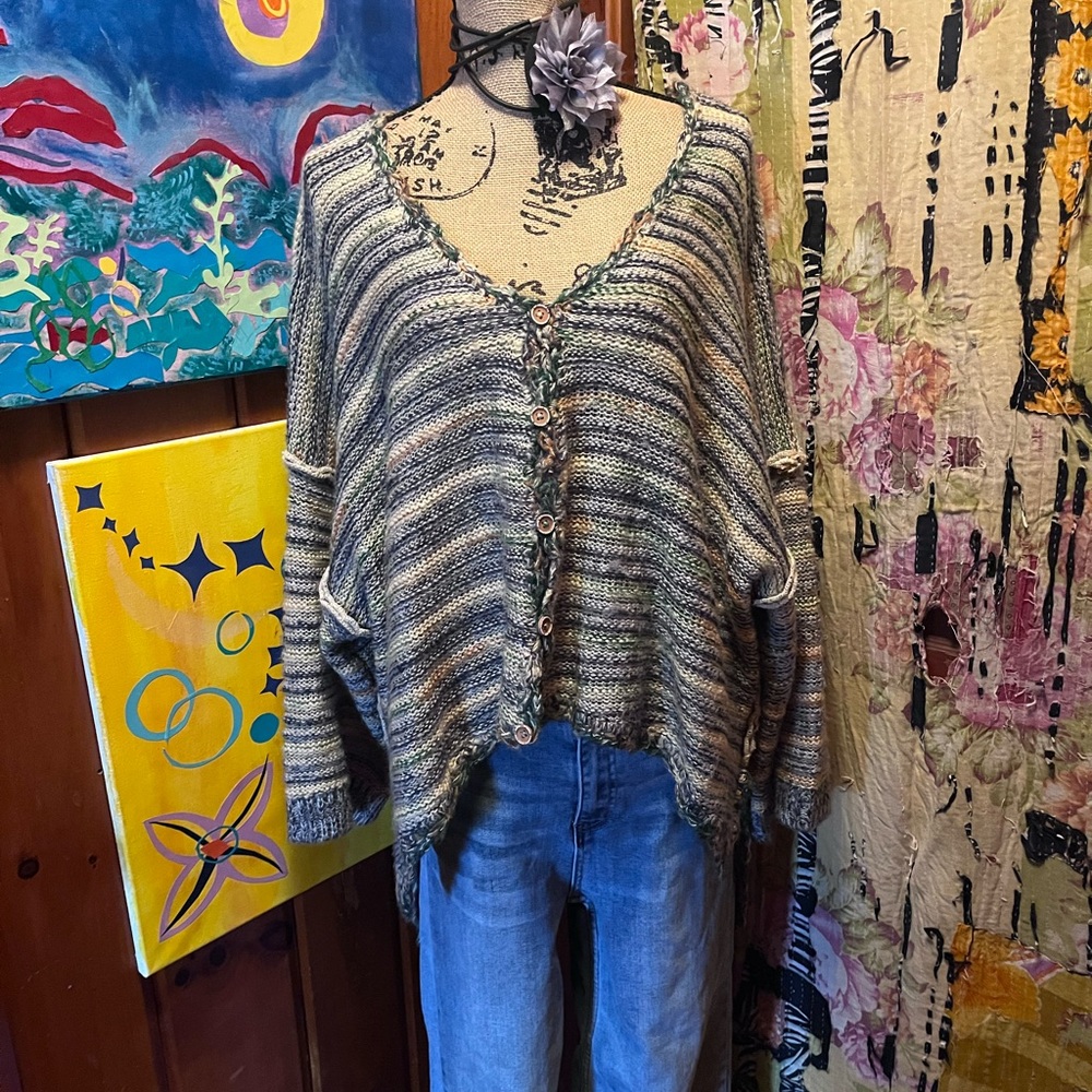 POL oversized Deep V Sweater
